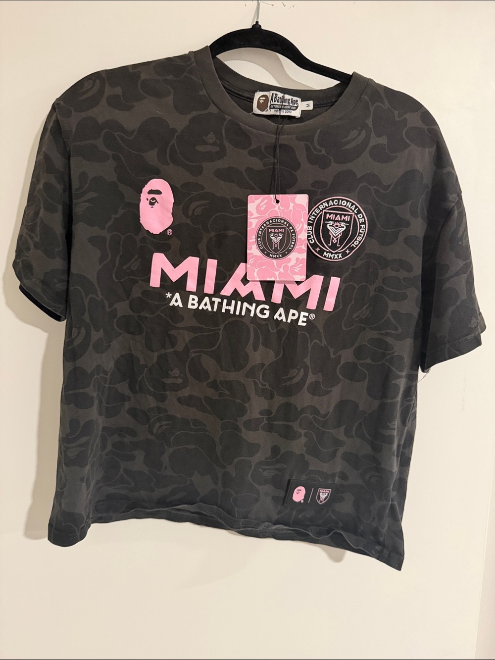 Miami Camo Logo T-Shirt - Black with Pink Graphics